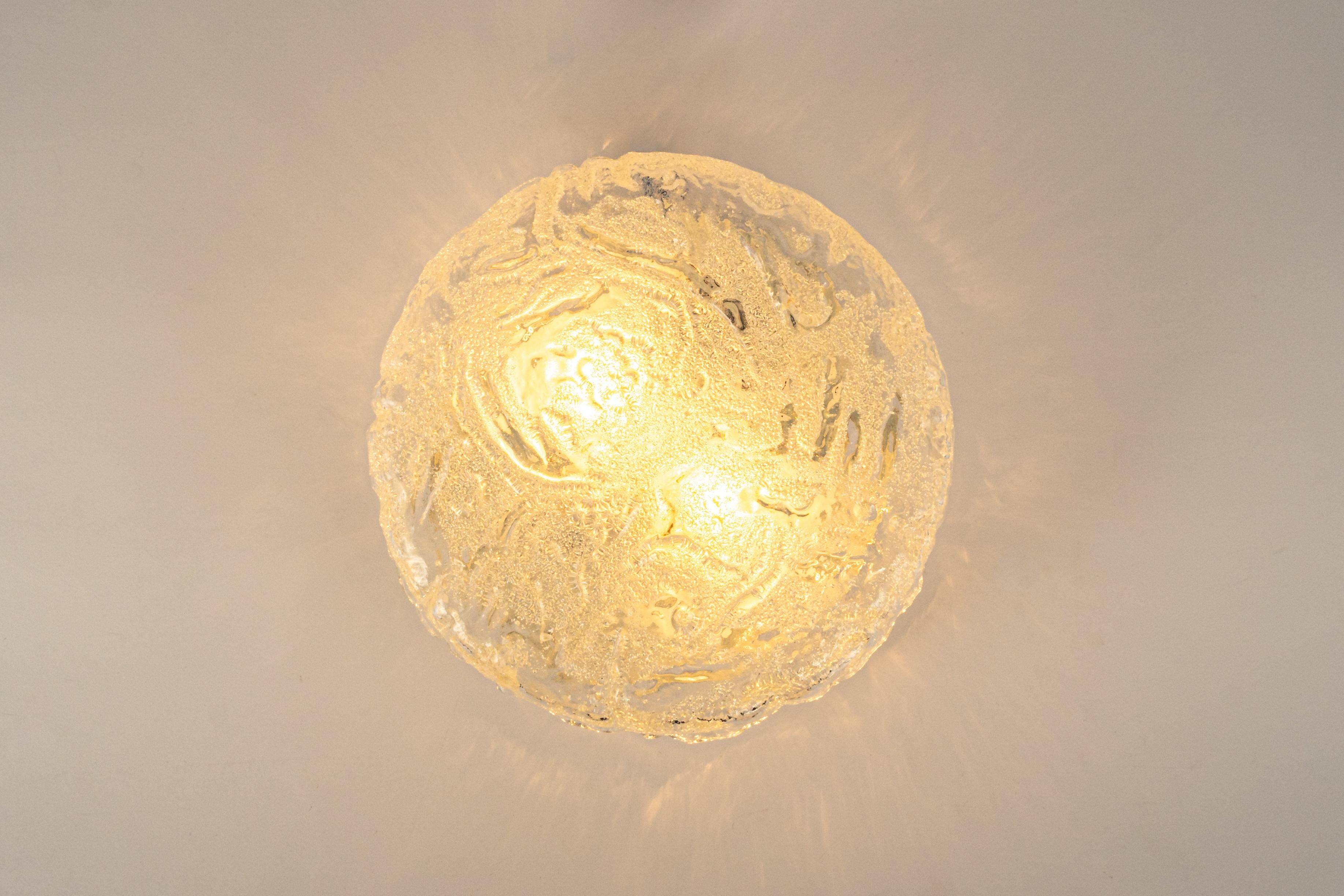 round Murano glass ceiling lights by Limburg, Germany, 1970s