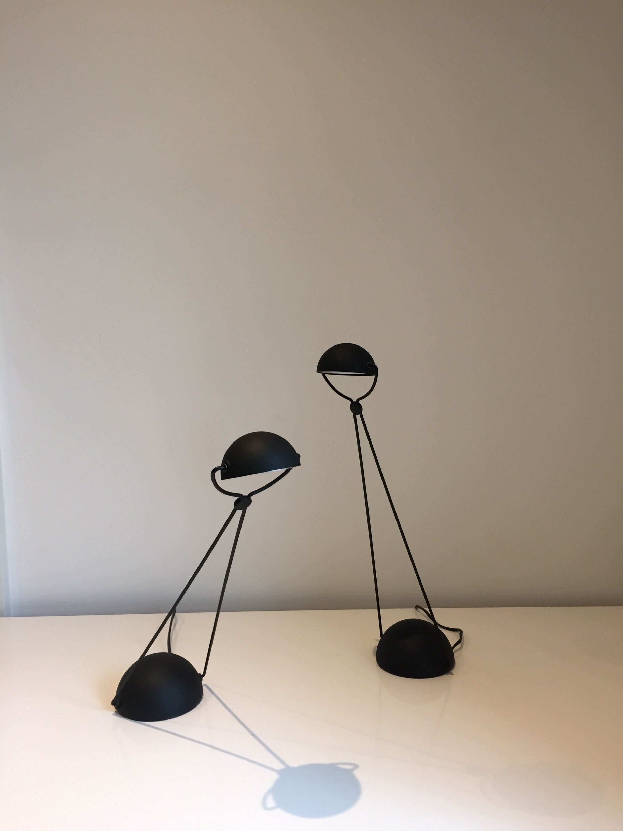 Pair of Meridiana articulated desk lamps by Paolo Piva for Stephano Cevoli, 1980