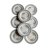 Set of eight plates earth of iron