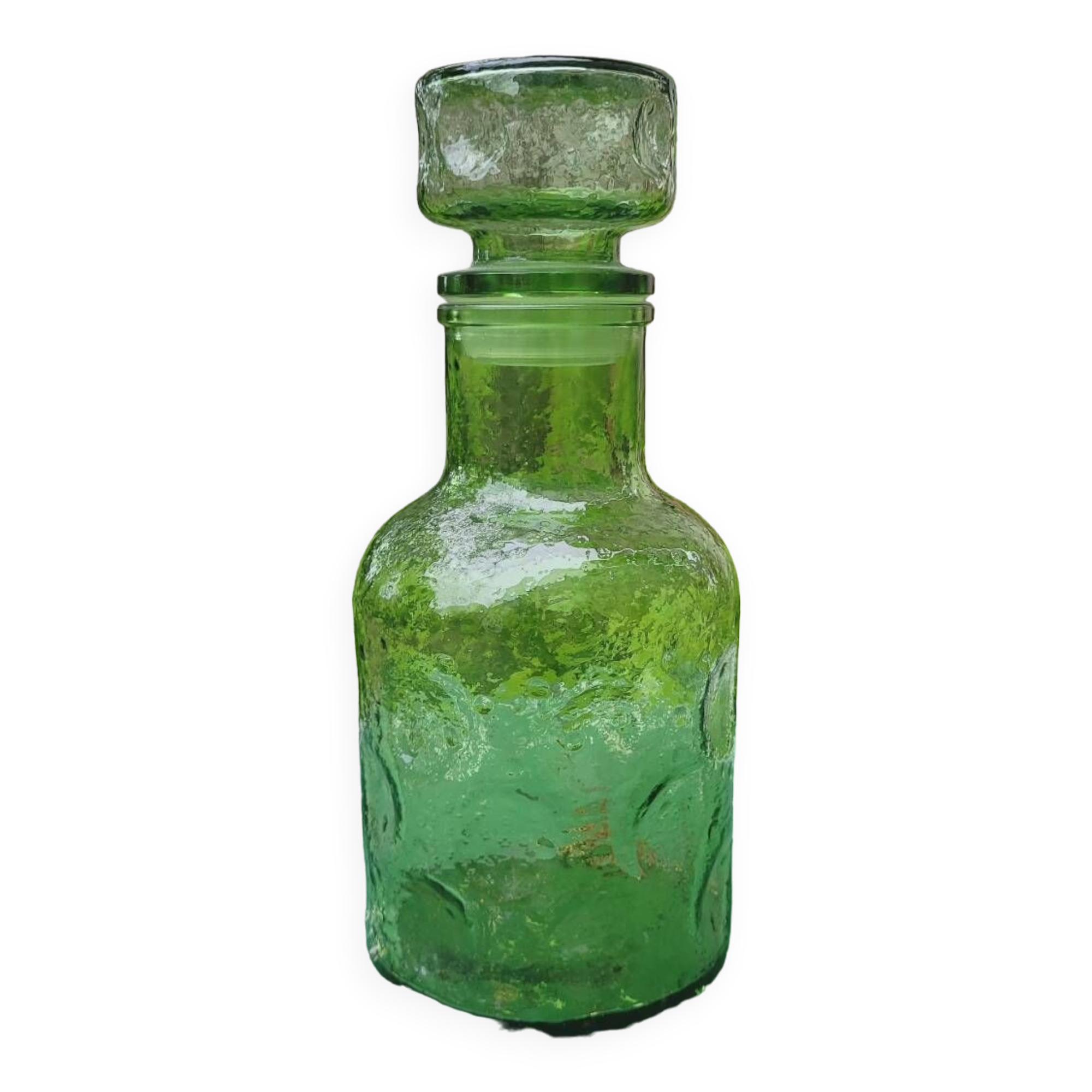 Carafe verre bullé 70's