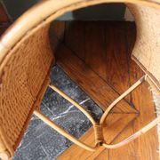 Vintage wicker log basket magazine holder