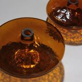 Pair Of Swedish “Bimatare” Amber Glass Vases, 1900s