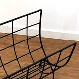 Black metal magazine rack