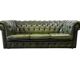 Antique green leather Chesterfield / sofa / couch
