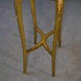 Side table with curved base in gilded carved wood, Louis XVI style, 20th century