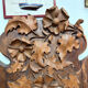 Grand porte-manteau Art Nouveau en bois sculpté – vers 1900