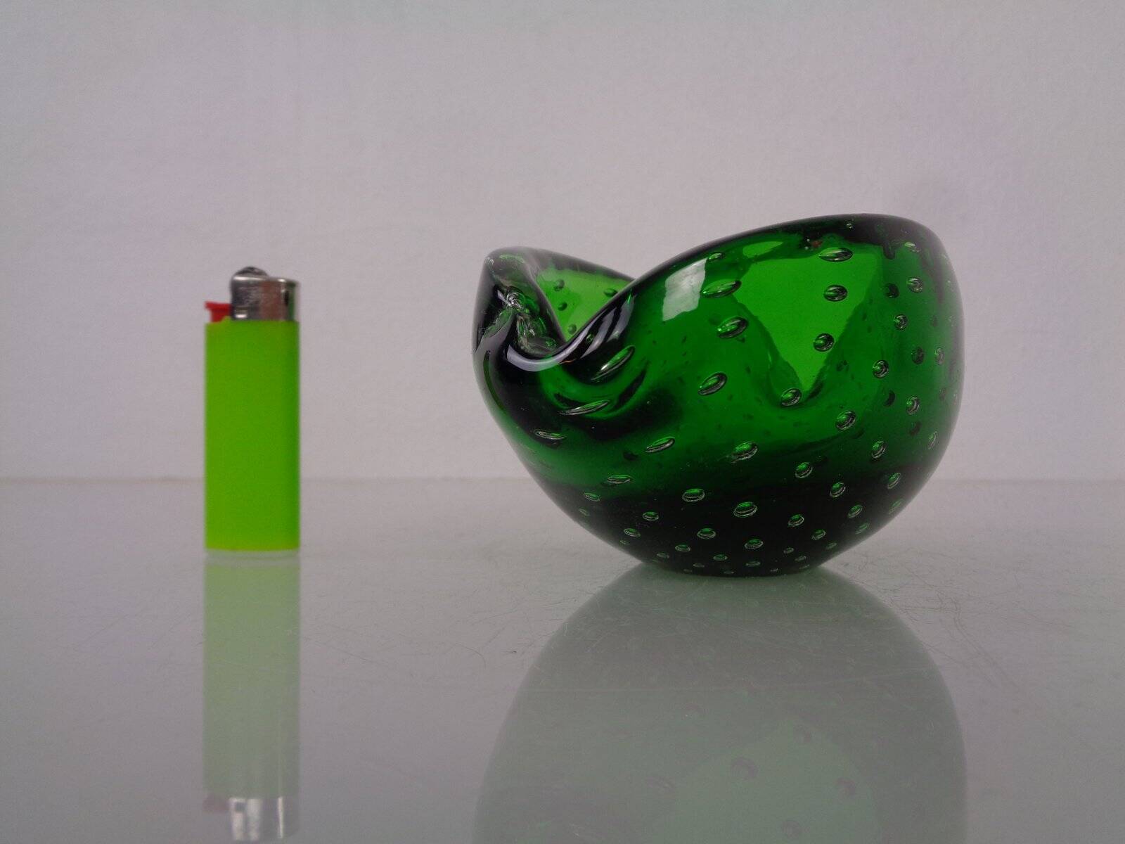 Green Sommerso Murano Glass Ashtray, Italy, 1960s