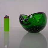 Green Sommerso Murano Glass Ashtray, Italy, 1960s