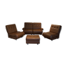 Set sofa and armchair modular leather Vintage 1980'