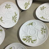 Service de six assiettes à huîtres en porcelaine de Limoges