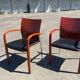 Set of two Sky designer armchairs in wood and metal