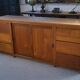 Large teak sideboard with 6 drawers and 2 sliding doors