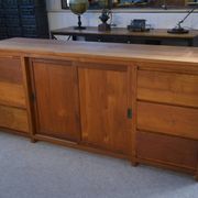 Large teak sideboard with 6 drawers and 2 sliding doors