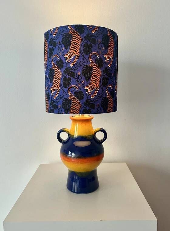 Upcycled table lamp made from an original 1970s Pop Art Dümler & Breiden vase.