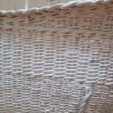 Wicker and painted wood baby cradle