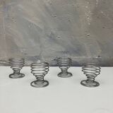 4 vintage stainless steel spiral egg cups 1970