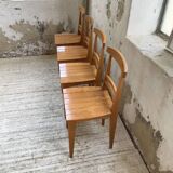 4 golden oak chairs