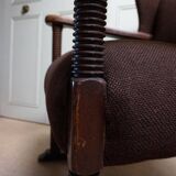 Mid-Century Brutalist Wing Armchair in the manner of Charles Dudouyt, 1950s