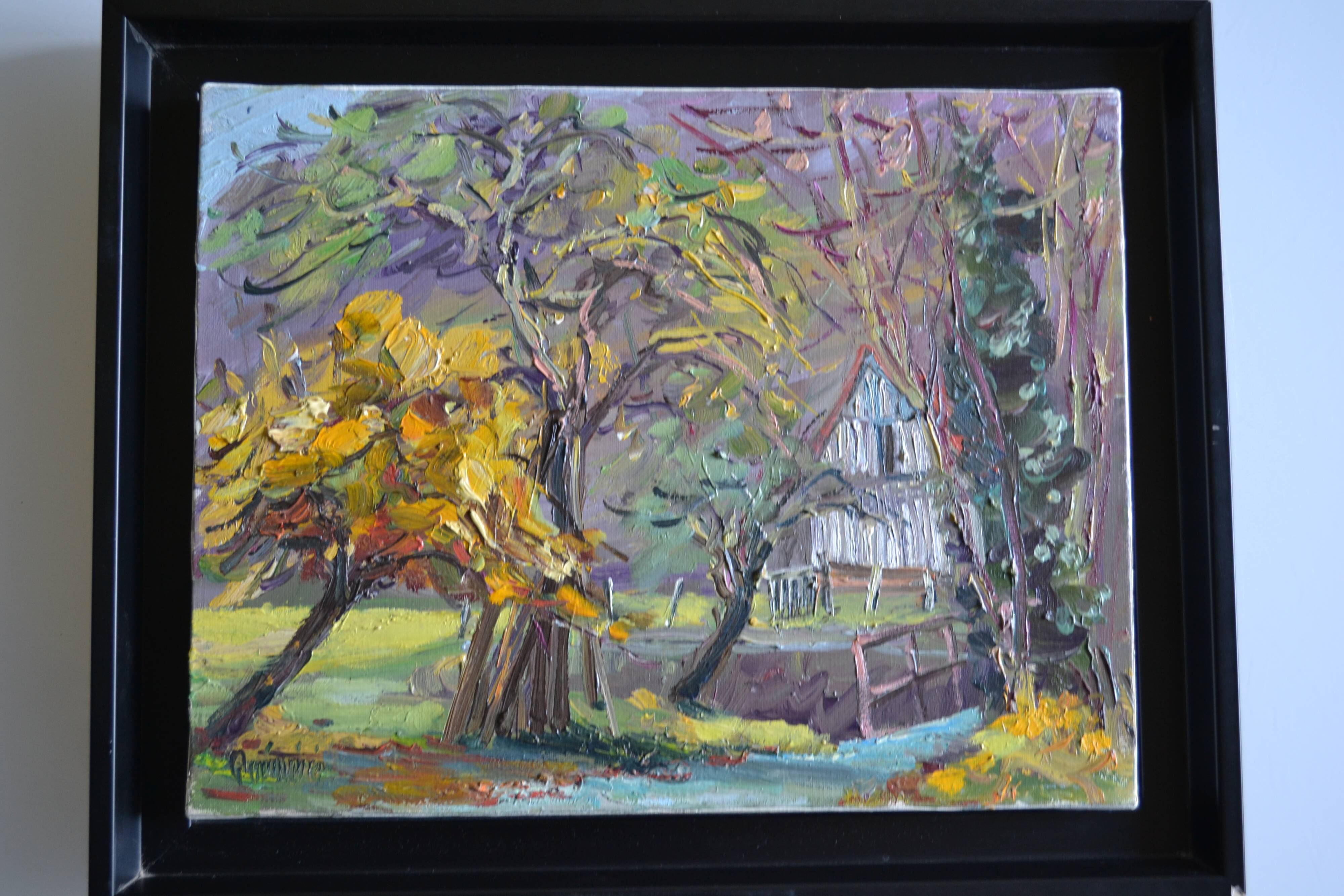 Rural landscape painting HST signed and framed
