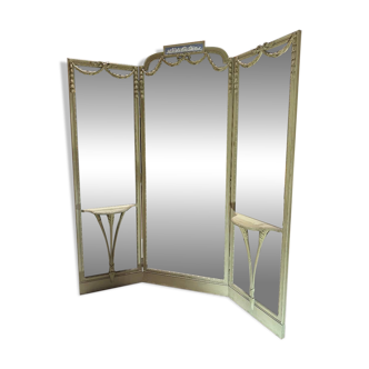 Louis XVI style triptych mirror from the Napoleonic III era.