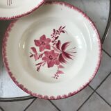 set of 6 hollow plates Longchamp pinks 30-40s