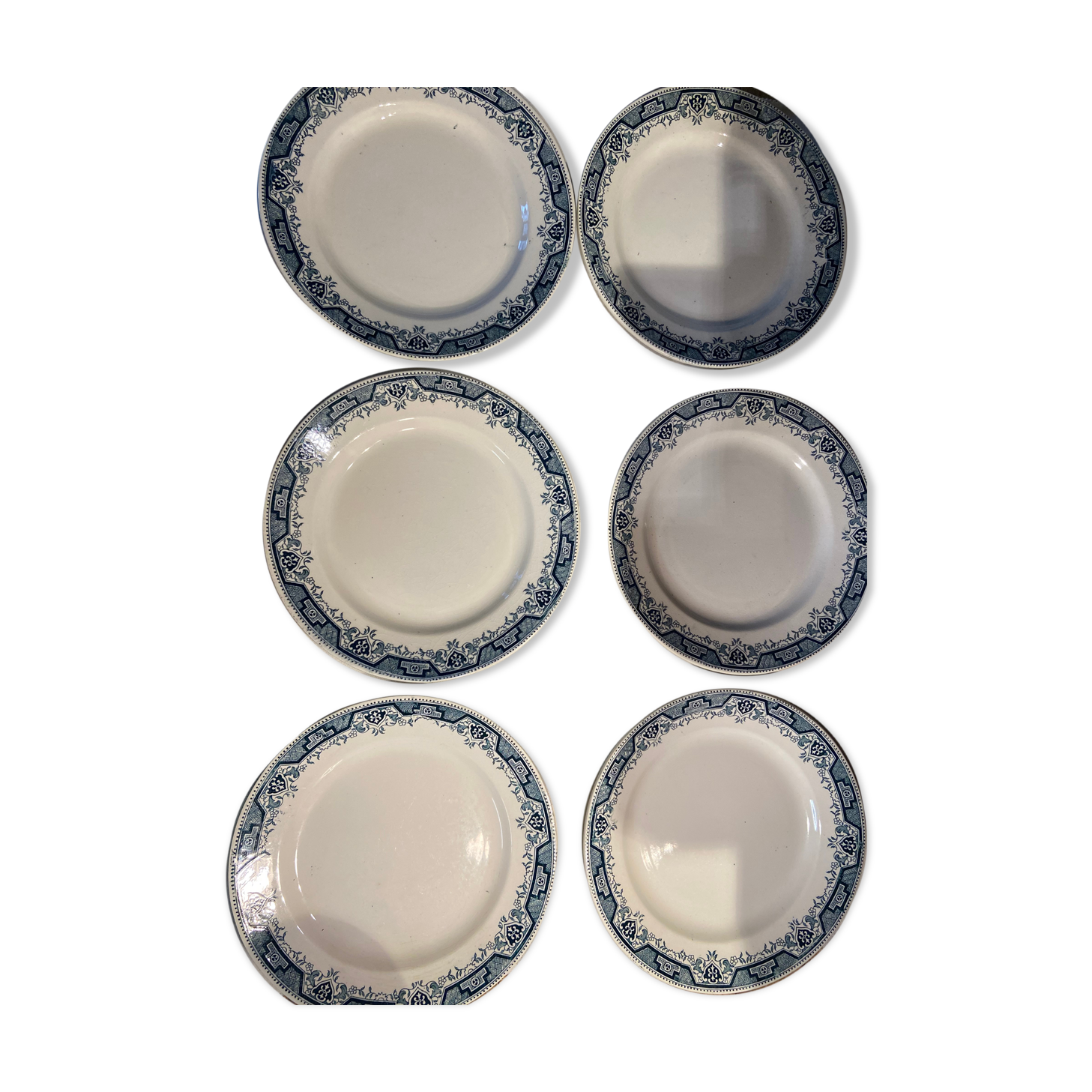 Lot of 6 flat plates Saint-Amand and Hamage model Morocco