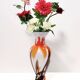 White, Orange and Brown Murano Glass Vase by Carlo Moretti, Italy
