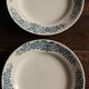 6 mismatched flat plates Terre de fer bleu Alésia Marcel Longchamp