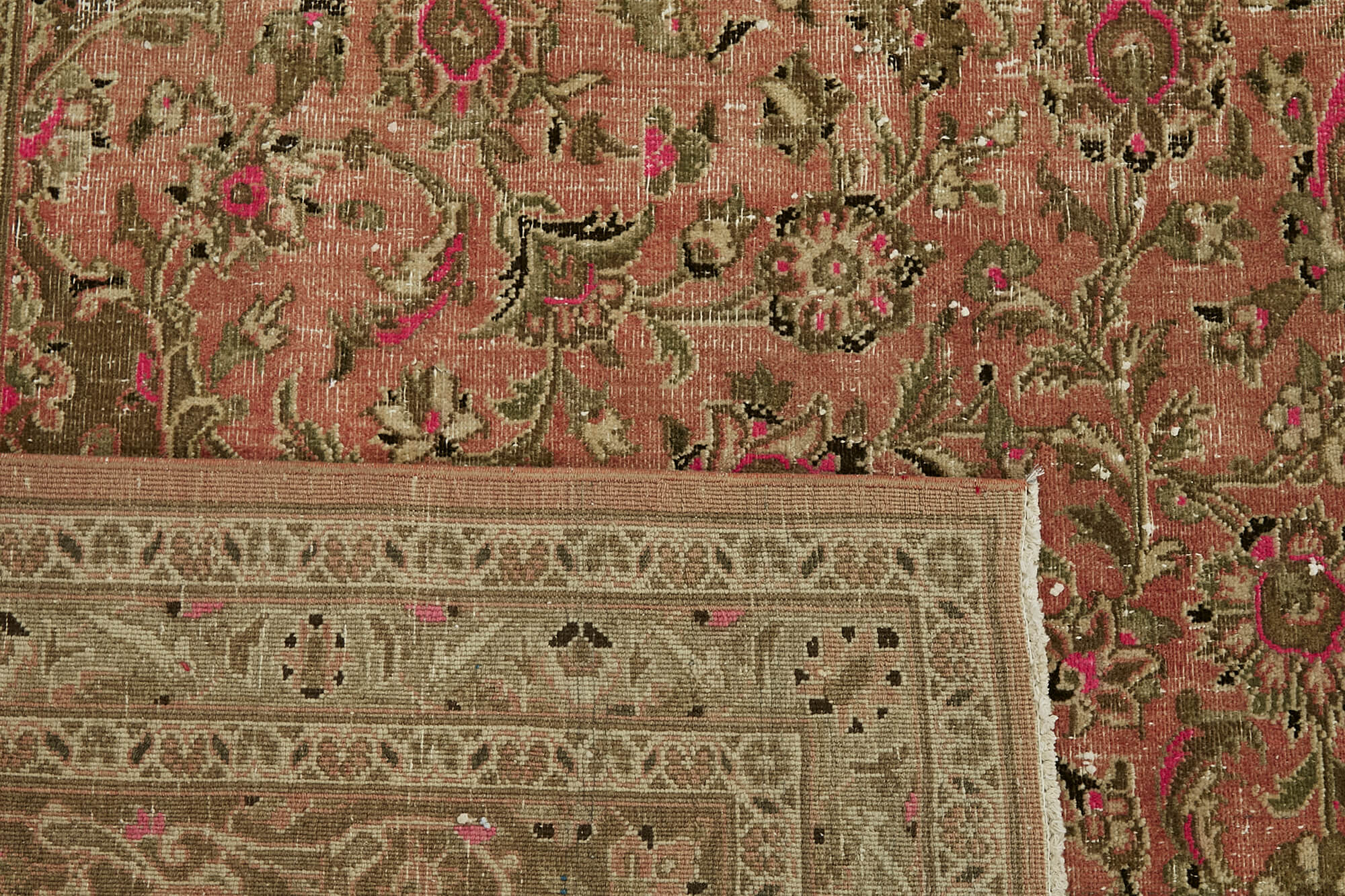 Handmade Oriental Unique 1980s 290 cm x 370 cm Beige Wool Carpet