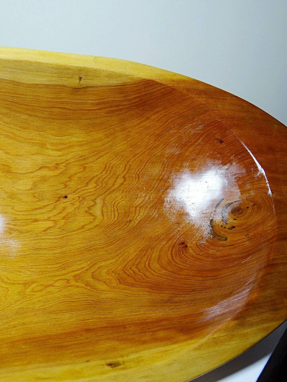 Large, deep wooden bowl, vintage Moroccan.