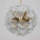 Space Age Sputnik ceiling chandelier/ceiling lamp with crystal flowers, Germany, 1970s