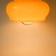 Yellow opaline pendant light with metal arc, Design, 1970