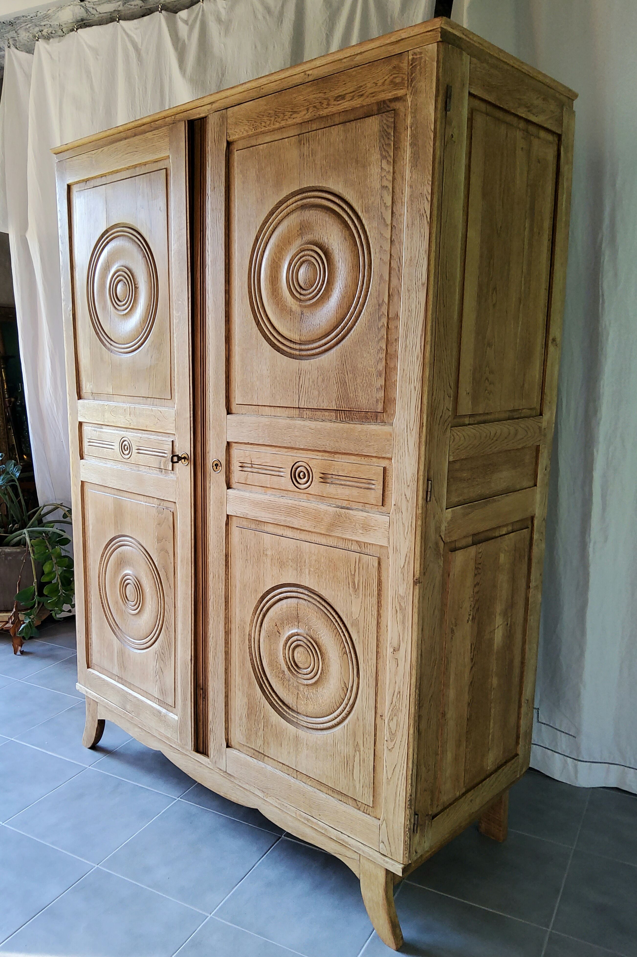 Carved oak cabinet
