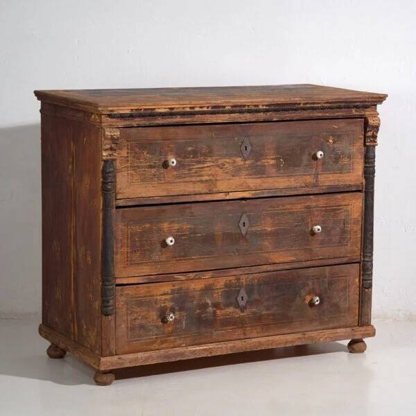 Antique chest of drawers with porcelain handles (c.1920) #77