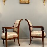 Pair of Mahogany Armchairs Return from Egypt Jacob Period Consulate Late Eighteenth