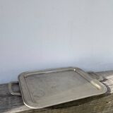 Rectangular silver metal tray