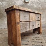 Antique workbench, chest of drawers, side table, bathroom furniture, 19th century