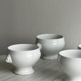 4 white porcelain bowls