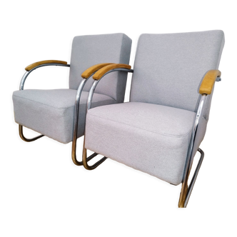 Pair of mücke melder fn 21 armchairs, vintage, 1930