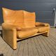 Beautiful Cassina Maralunga 2-seater in camel light patinated natural leather.