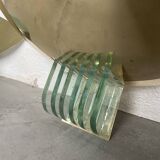 Pair of brass and art deco glass wall lights SCE