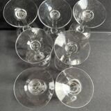 7 verres à vin ½ cristal guilloché – Art nouveau