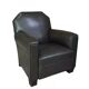 Art Deco club armchair in skai and wood