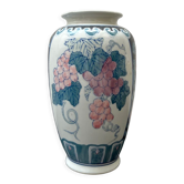Ceramic vase, hand-painted vines