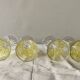 Lot de 4 verres - flûtes à champagne VMC Reims Arlequin - décor jaune