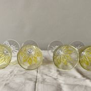 Set of 4 glasses - VMC Reims Arlequin champagne flutes - yellow decor