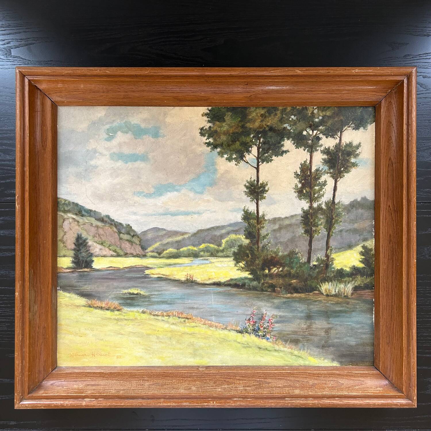 Large old signed painting