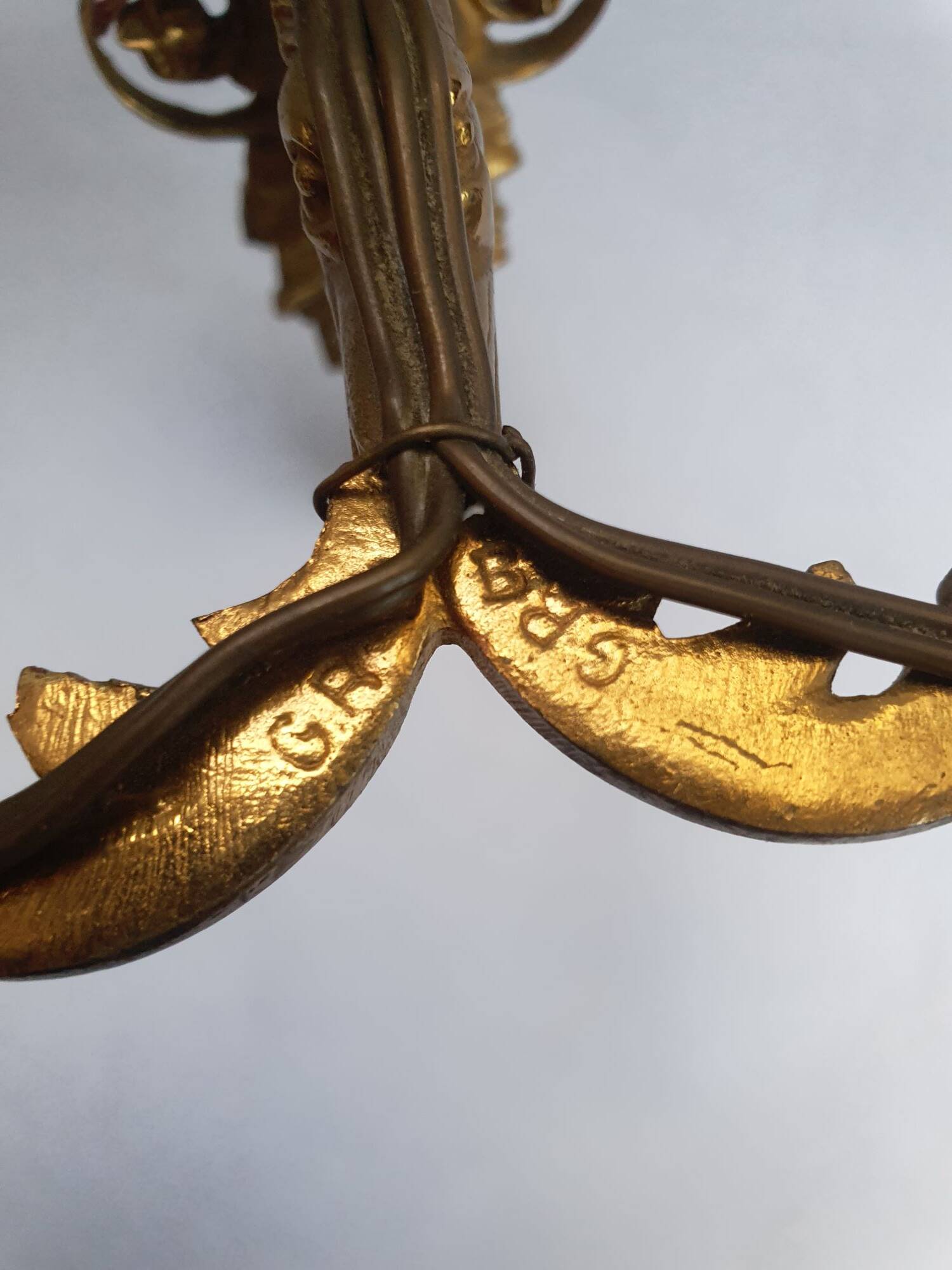 Pair of wall sconces candle holders in Empire style in bronze