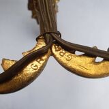 Pair of wall sconces candle holders in Empire style in bronze