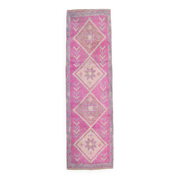 3x10 Faded Pink Orientel Turkish Runner Rug, 91x308Cm